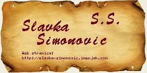 Slavka Simonović vizit kartica